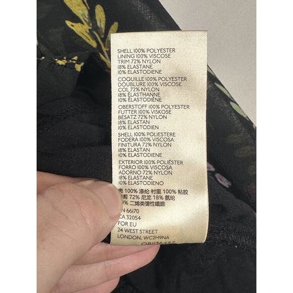 Free People Blouse Women’s Sz XS Floral Final Rose Cropped Sheer Balloon Sleeve - Picture 5 of 7